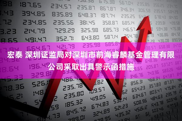 宏泰 深圳证监局对深圳市前海睿麟基金管理有限公司采取出具警示函措施